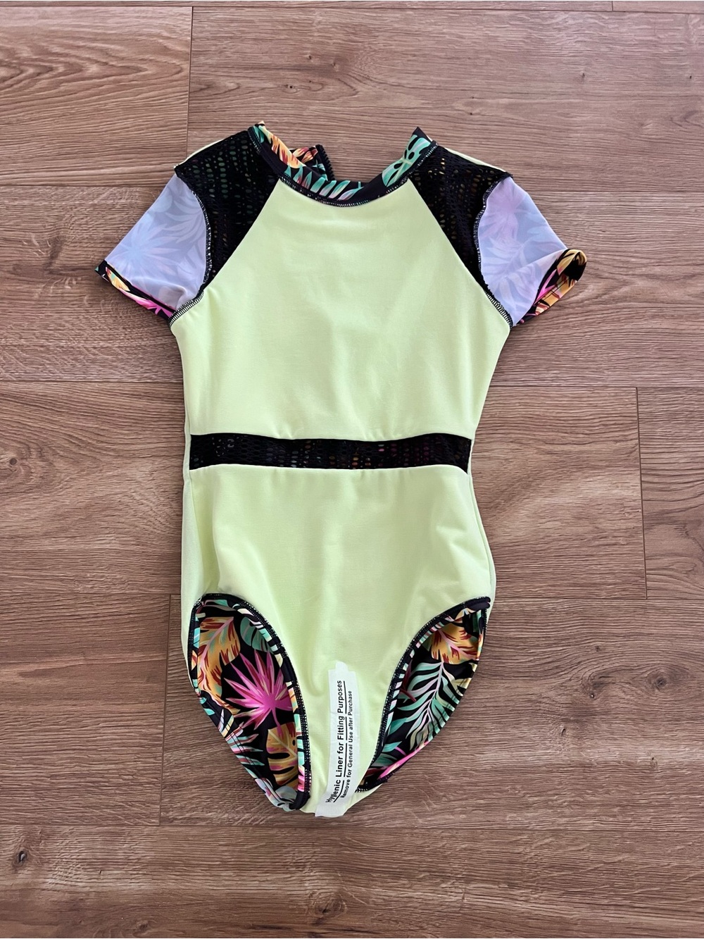 art class Tropical Leaf Short-Sleeve One-Piece Swimsuit NWT Girls Size L 10/12 - Picture 5 of 8